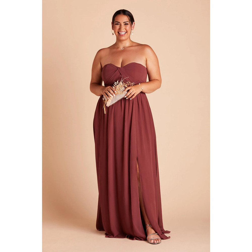 NWT Birdy Grey Grace Convertible Maxi Dress Strapless Neck Rosewood Curve 2X
